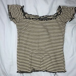 off the shoulder cropped brandy tee